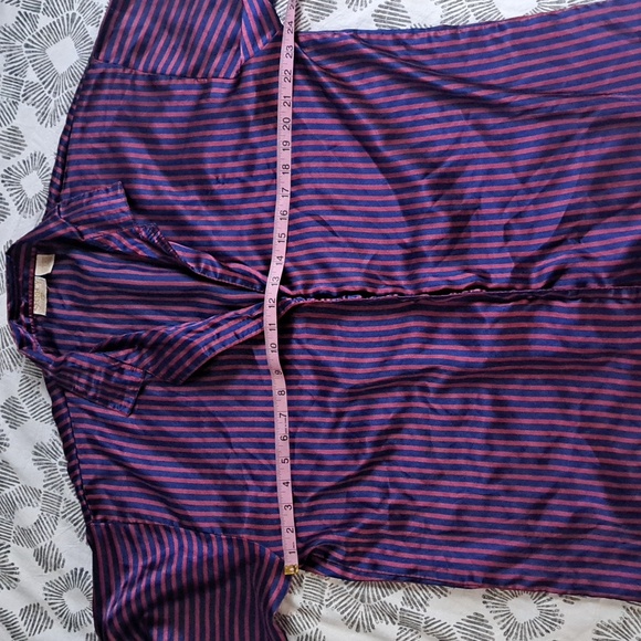 Vintage Secrecy silky striped oversized button front pajama shirt szL - Picture 9 of 14